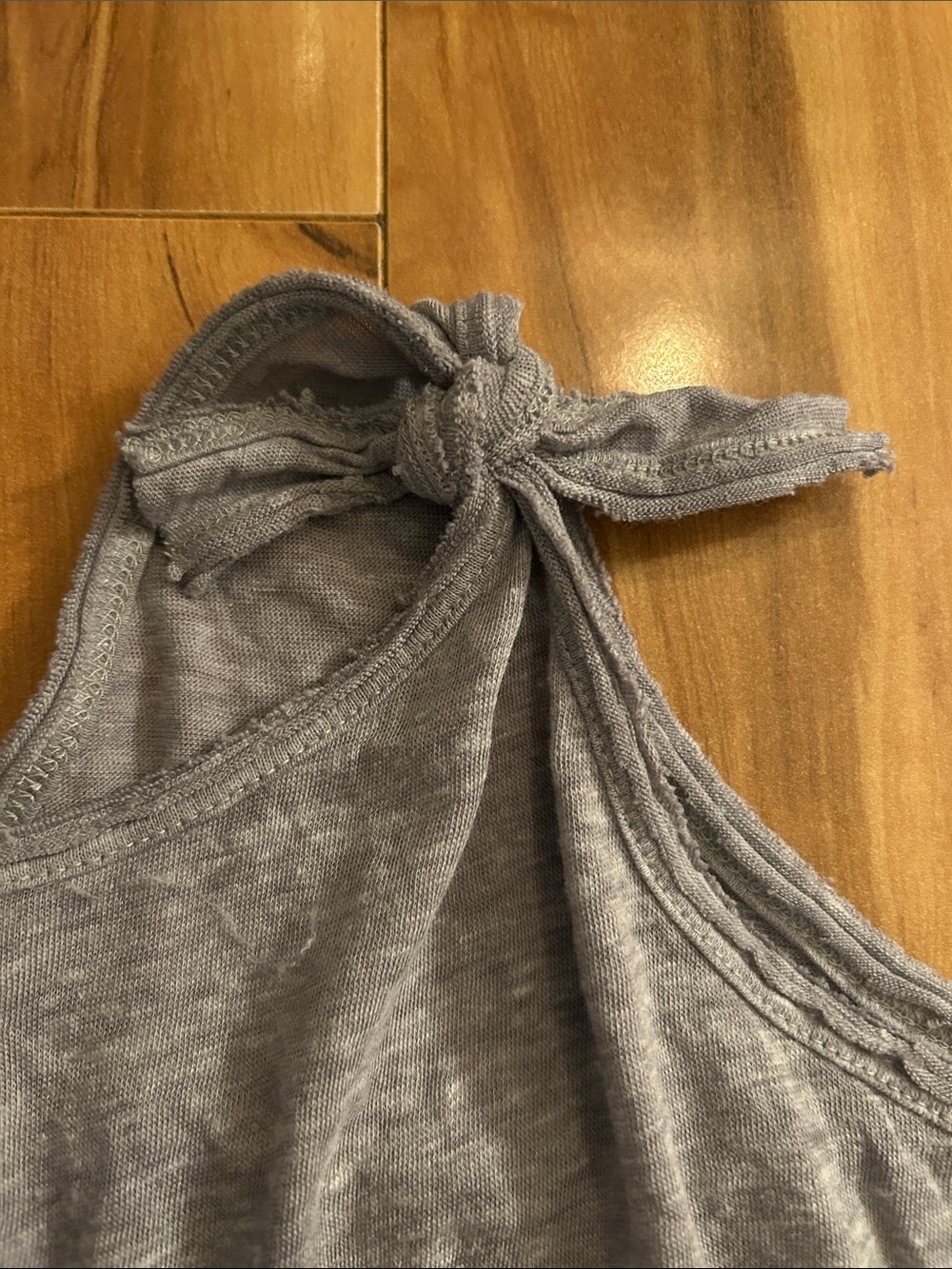Free People beach heather grey jersey swim coverup - ruffled - soft jersey tee - Picture 3 of 4